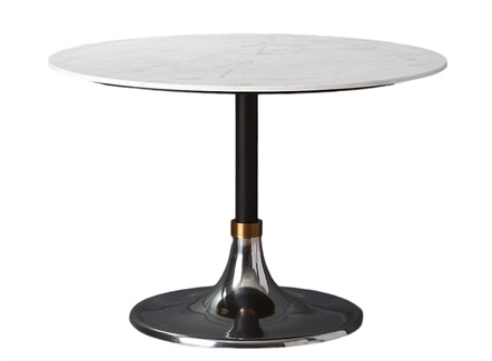 西餐廳時尚簡約高端不銹鋼桌腳大理石餐桌